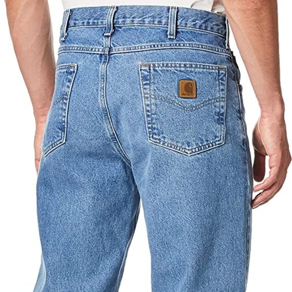 NWT Carhartt Men's Relaxed Fit Heavyweight 5-Pocket Tapered Stonewash Blue Jeans - Picture 12 of 14
